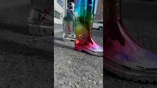 【メッキ加工⑧】長靴 ザクタス rainbow メッキ ザクタス zactas 長靴 boots wellies 弘進ゴム [upl. by Ennyl]