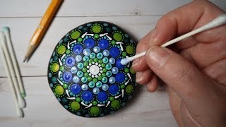 EASY Dot Art Mandala Stone Painting Using ONLY a Qtip amp Pencil FULL TUTORIAL How To  Lydia May [upl. by Arlina508]