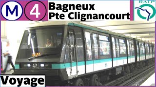 Métro 4 BagneuxLucie Aubrac  Porte de Clignancourt [upl. by Schram657]