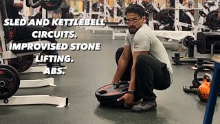 Ep 224  Sled and Kettlebell Circuits Improvised Stone Lifting Abs [upl. by Thais547]