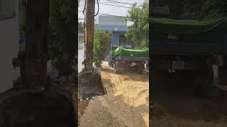 Excavator Working  Dump truck reversing skills shorts [upl. by Orravan]