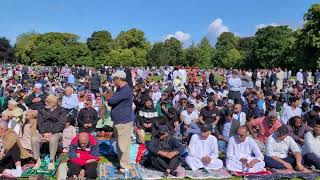 Eid AlAdha prayer United Kingdom Cardiff Roath Rec 16th June AlManar and Darul Isra Centre [upl. by Deenya332]