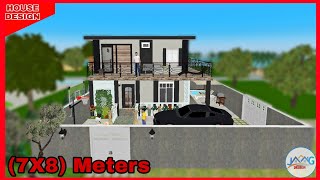 2 Storey Box Type House 7X8 Meters  Simple House Design [upl. by Belle]