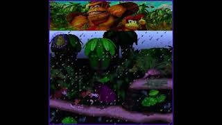 1994 Donkey Kong Country  Super NES  fase da chuva gameplay [upl. by Mair]