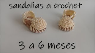 sandalias para bebe tejidas a crochet 3 a 6 meses [upl. by Amsed]