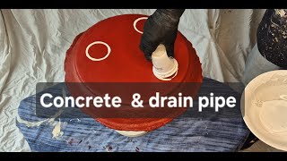 DIY  easy concrete garden table from old drainpipe [upl. by Ahsimat]