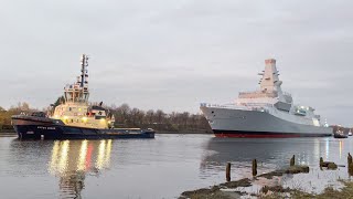 HMS Glasgow afloat for the first time [upl. by Nothsa]