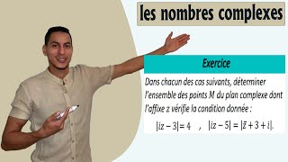 nombre complexe exercice 2 bac  ensemble des points m nombre complexe  le module  la distance [upl. by Kolnos]