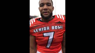 Oshane Ximines talks to Blogging the Boys  Senior Bowl 2019 [upl. by Salokin]