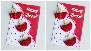 Handmade Diwali Card  DIY Diwali greeting Card Diwali Card Ideas  Cardmaking for Diwali [upl. by Premer]