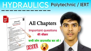 🔥🚫 Hydraulics important Questions PDF  😲 How to download polytechnic iert [upl. by Anitserp]