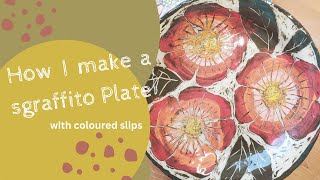 Sgraffito plate with flowers tutorial [upl. by Anileuqcaj458]