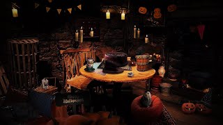 🎃 HALLOWEEN PARTY IN HAGRIDS HUT  Cozy Autumn Nook Ambience  Fireplace Sounds  Harry Potter ASMR [upl. by Brill653]