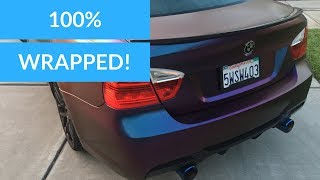 100 FINISHED WRAPPING MY BMW E90 REAR BUMPER DIY [upl. by Orpheus]