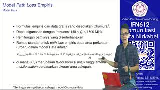 IFN612  Model Path Loss Empiris [upl. by Henricks64]