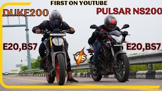 2023 Duke 200 BS7 vs Pulsar NS200 BS7 Drag Race  First On YouTube [upl. by Naoj]