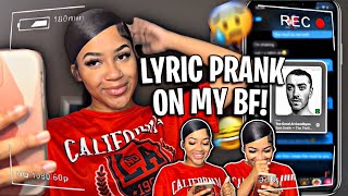 LYRIC PRANK on BF🫢💔 [upl. by Heida]