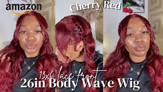 89 Amazon Wig Install amp Review  13x6 Lace Front  99j Cherry Red [upl. by Wiener488]