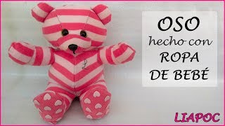 🐻 Cómo hacer un OSO CON ROPA DE BEBÉ sin coser  44  LIAPOC [upl. by Esidarap]