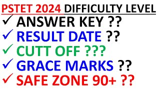 PSTET DECEMBER 2024ANSWER KEY RESULT DATE CUTT OFF GRACE MARKS SAFE ZONE 90 [upl. by Biggs731]