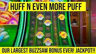 HUFF N EVEN MORE PUFF MASSIVE JACKPOT Our Largest bonus Yet GOLD SAWS [upl. by Blinny]