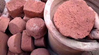 New Softest Dusty 😍 Pure natural Red dirt dry clay pot crushing crumbling satisfying ASMR sounds [upl. by Tandie]