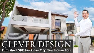 House Tour LP14 • Inside a CLEVERLYDESIGNED Furnished New Home •Las Pinas 5BR House amp Lot for Sale [upl. by Otipaga]