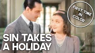 Sin Takes a Holiday  COLORIZED  Old Romantic Film  English [upl. by Cochran]