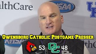 Owensboro Catholic Postgame Press Conference Following 5348 Loss to Mayfield in 2A State Title Game [upl. by Lukash]