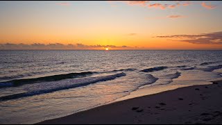 Full UnLooped Sunset on the Beach with Relaxing Ocean Waves ASMR 15H in 4K [upl. by Llertnad]