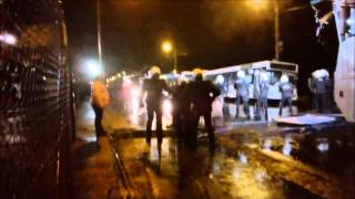 Clashes after the match Standard  Feyenoord  policeman falls into a hole 11122014 HD [upl. by Terrilyn131]