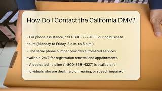 How Do I Contact the California DMV  CountyOfficeorg [upl. by Dworman]