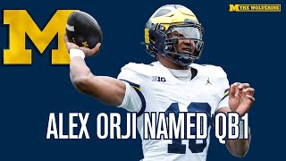 Alex Orji named Michigan Footballs QB1  Sherrone Moore reaction analysis more I GoBlue [upl. by Tem856]