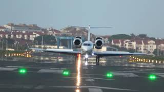 Gulfstream G500 N533SF Landing San Sebastian airport EASLESO [upl. by Armillas994]