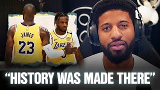 Paul George on Playing Against LeBron and Bronny James [upl. by Carlina871]