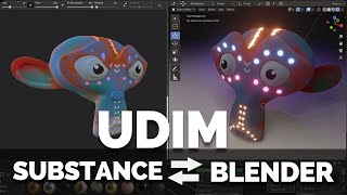 BLENDER 28x  UDIM WORKFLOW WITH SUBSTANCE PAINTER [upl. by Leanora]