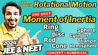 Rotational Motion  Moment Of Inertia of Different Bodies  Rod  Ring Disc CylinderTriangle [upl. by Duwalt]