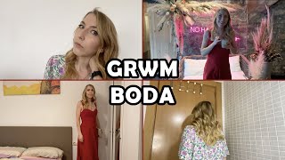 GRWM BODA 💃 Get ready with me para una boda 💒 peinado maquillaje y vestido de invitada [upl. by Aelber]