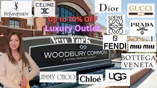 Discount Luxury Shopping at Woodbury Common Outlets Dior Gucci Prada Celine Fendi Bottega YSL [upl. by Ringo533]