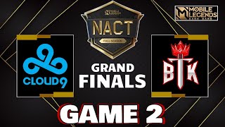 CLOUD 9 vs BTK  Game 2  NACT Fall Season 2024  GRAND FINALS [upl. by Lamrouex]