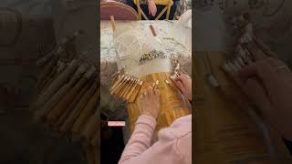 Spanish lacemaker at theMostra do Encaixe International Lace ConventionIn Galicia Spain lace art [upl. by Claudell]