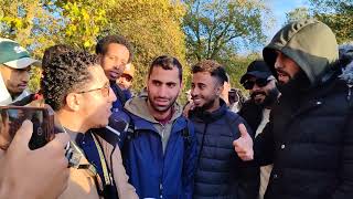 Hidden Shia Tries To Educate Shamsi Gets Roasted Shamsi And Shia Speakers Corner Sam Dawah [upl. by Llenehs]