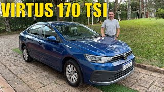 Avaliação Volkswagen Virtus 170 TSI Automático 2024  Versão mais barata com câmbio automático [upl. by Ylime]