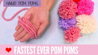 DIY Pom Poms  Super FAST Pom Poms with Your Hand [upl. by Elrak]