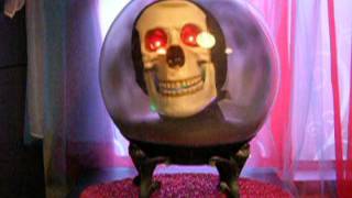 Halloween electronic talking SKULL Skeleton Grim Reaper SPIRIT BALL globe [upl. by Riddle]