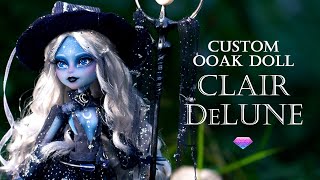 Doll Repaint  Making a Lunar Witch Clair DeLune  OOAK Doll [upl. by Eical444]