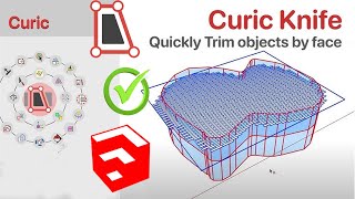 How to Trim Objects by Face in SketchUp  Curic Face Knife Plugin for Sketchup  Curic Face Knife [upl. by Ninnette]