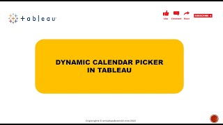 Dynamic Calendar Picker in Tableau in easy steps [upl. by Anirbak]