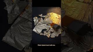 Black and gold explorepage art goldleafpainting [upl. by Carothers]