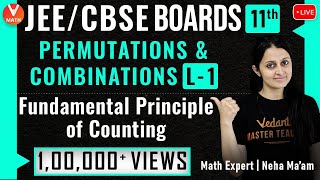 Permutations amp Combinations L1  Fundamental Principe of Counting  Class 11  JEE 2021  Vedantu [upl. by Nnylyrehc]